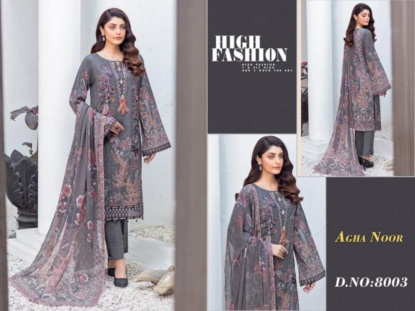 Agha Noor Vol-8 Lawn Designer Exclusive Dress Material